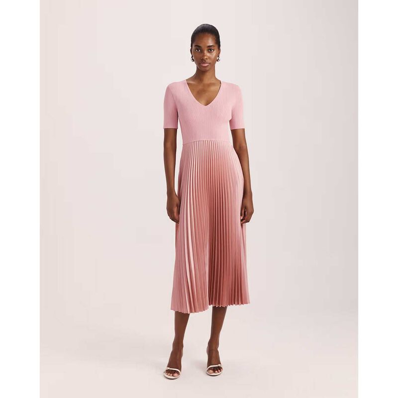 SABA Vicky V-neck Mixed Media Dress image number 2